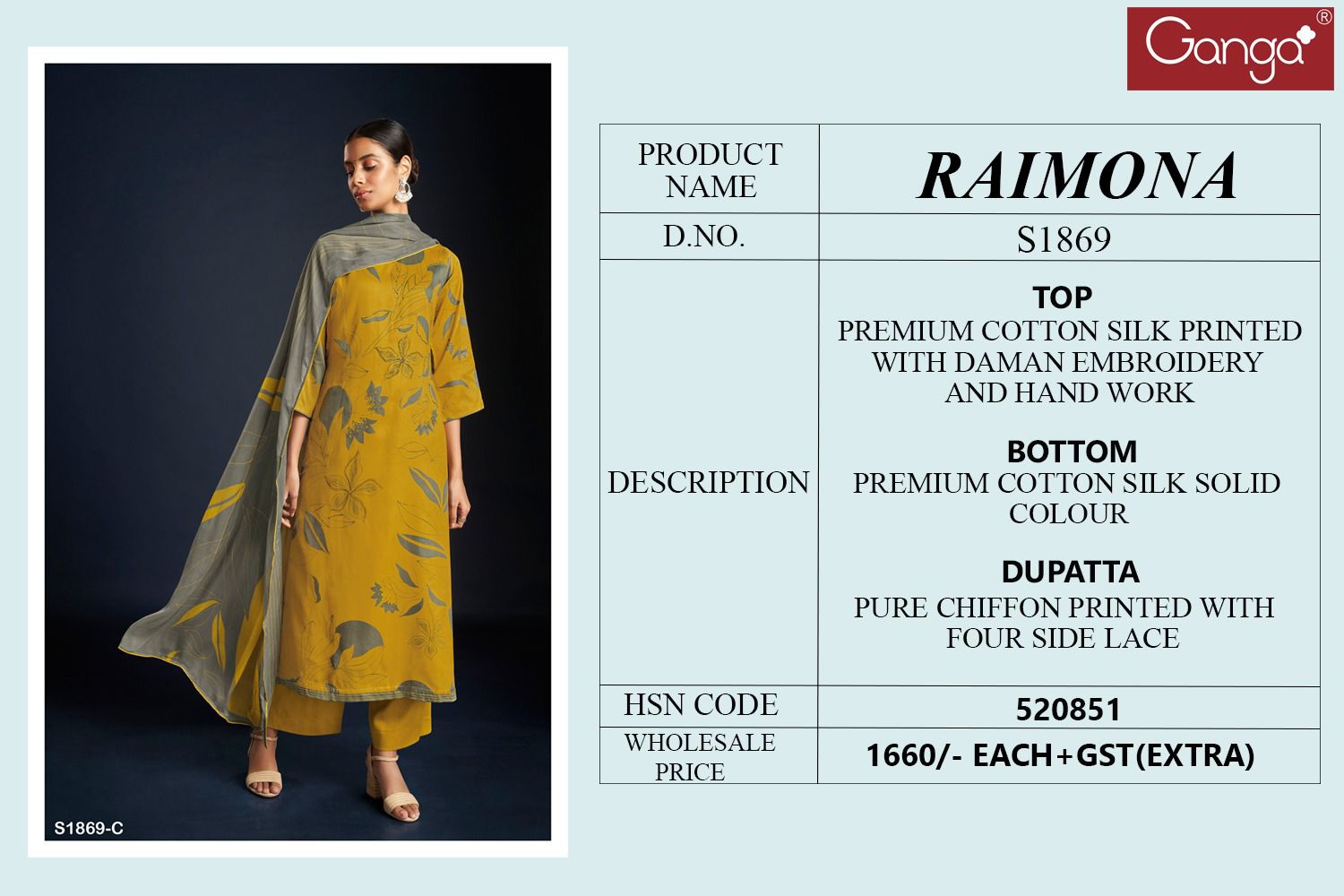 Raimona By Ganga Designer Printed Suits Catalog
